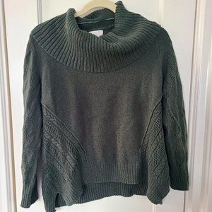 Green cowl neck sweater